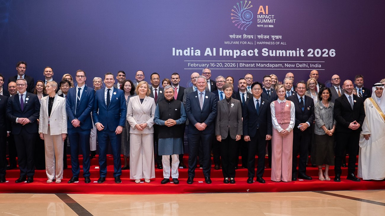 Teilnehmer beim AI Impact Summit in Indien