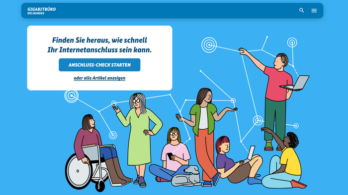 Startseite „Schnell ins Netz“