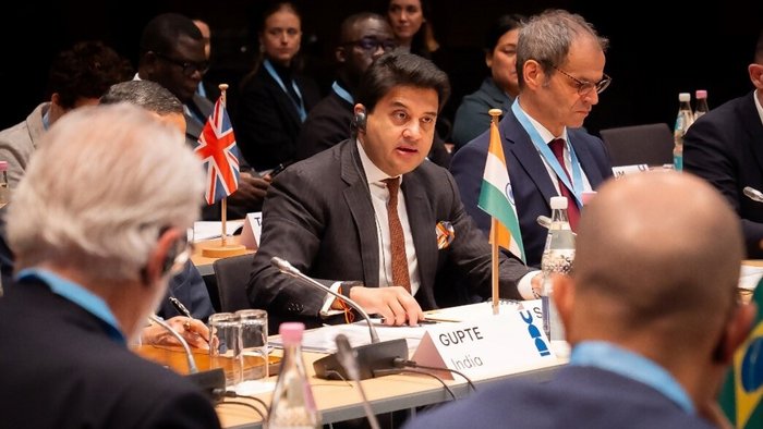 Indiens Telekommunikations-Minister Scindia bei der Konferenz der Digitaldialoge 2024 in Berlin