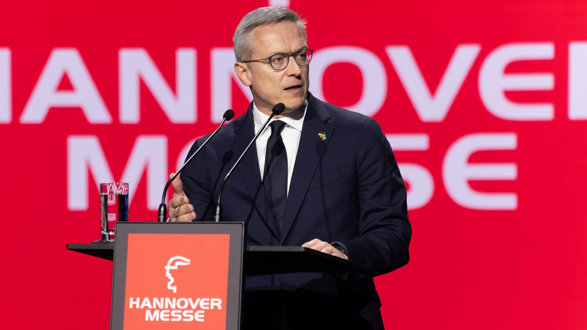 Rede von Dr. Wildberger auf der Messe von Hannover.