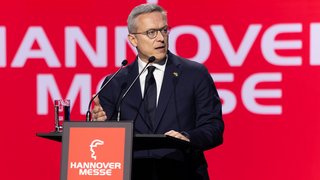 Rede von Dr. Wildberger auf der Messe von Hannover.