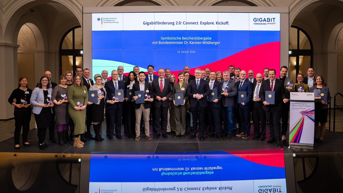 Urkundenverleihung auf der Gigabitförderung 2.0
