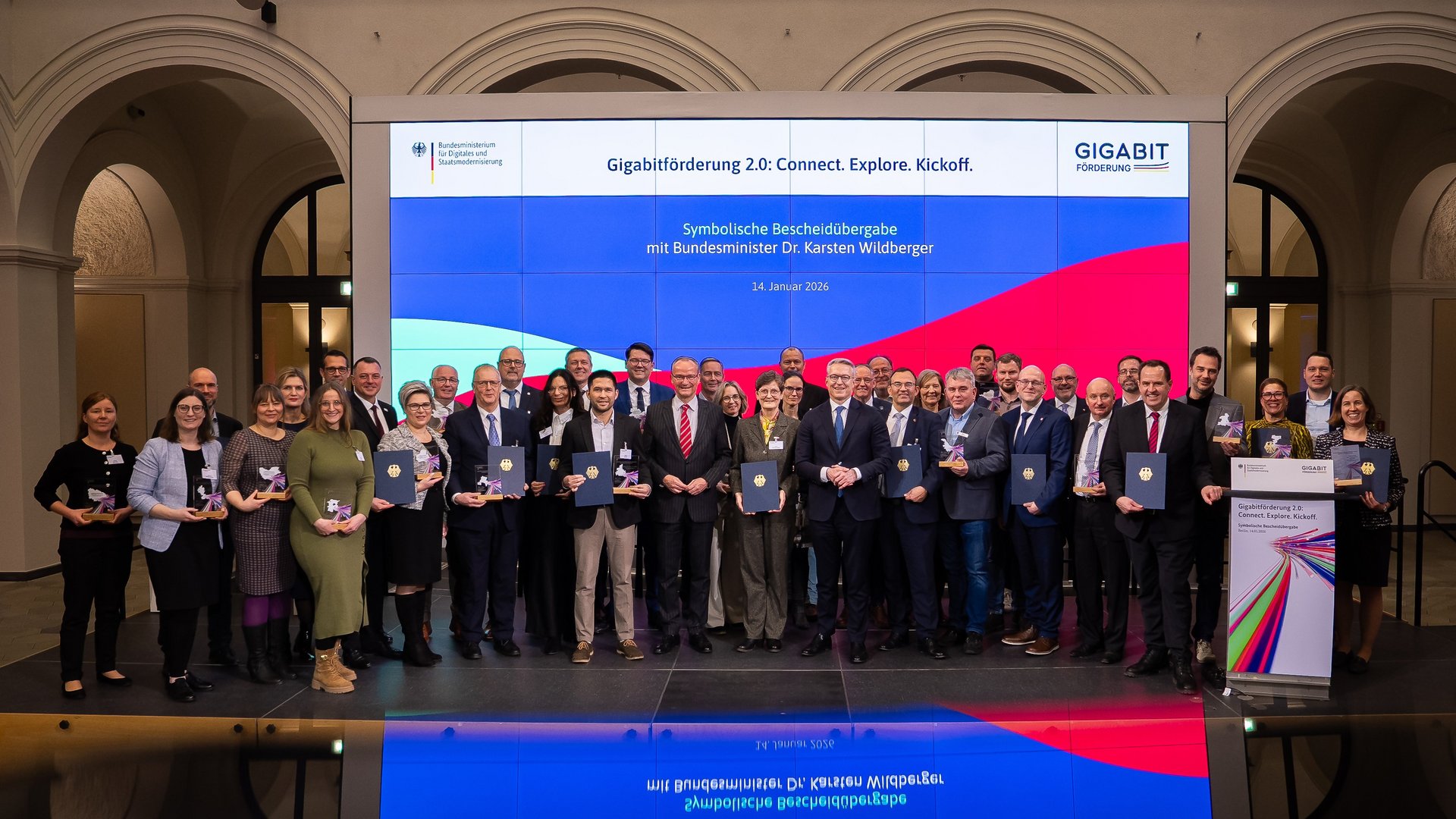 Urkundenverleihung auf der Gigabitförderung 2.0