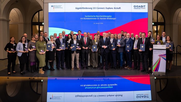 Urkundenverleihung auf der Gigabitförderung 2.0